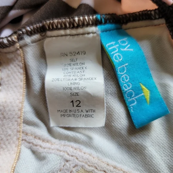 By The Beach Tankini Size 12 Brown Swimsuit Top - Picture 4 of 4